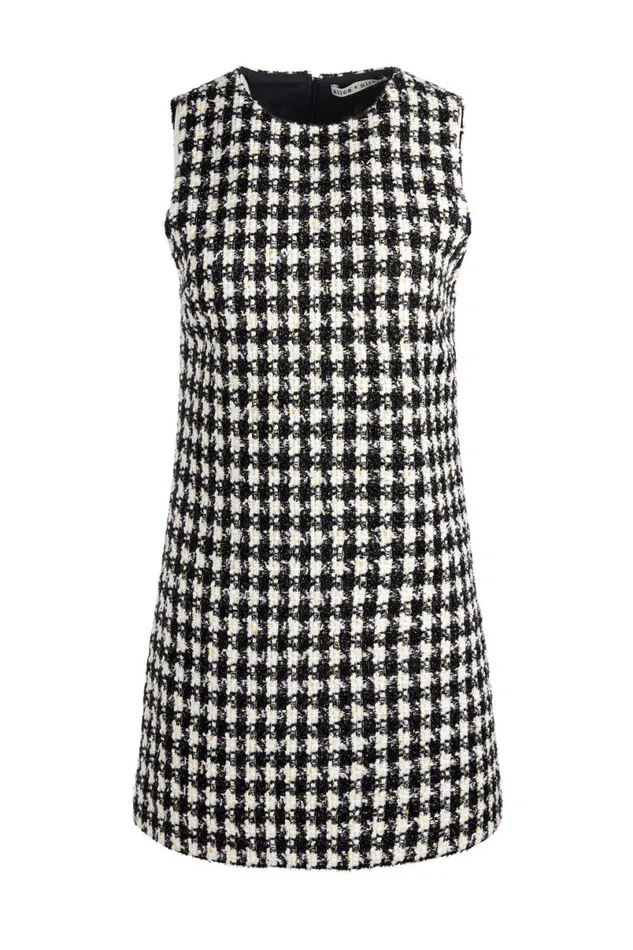 Alice Olivia Clyde Mini Dress Blackwhite Women Dresses