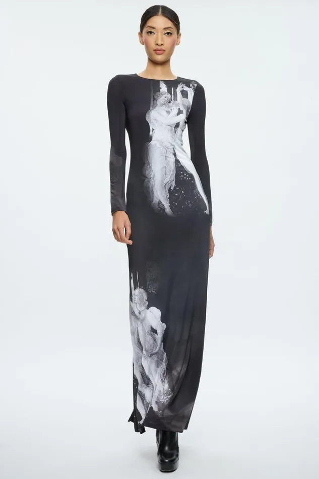 Alice Olivia Delora Maxi Dress Renaissance Fresco Women Dresses