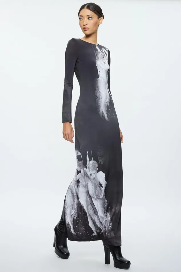 Alice Olivia Delora Maxi Dress Renaissance Fresco Women Dresses