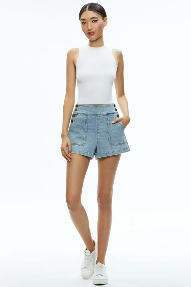 Alice Olivia Donald Jean Short Rockstar Blue Women Shorts