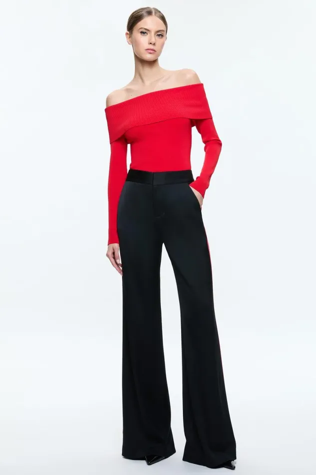 Alice Olivia Dylan Pant Blackbright Ruby Women Pants