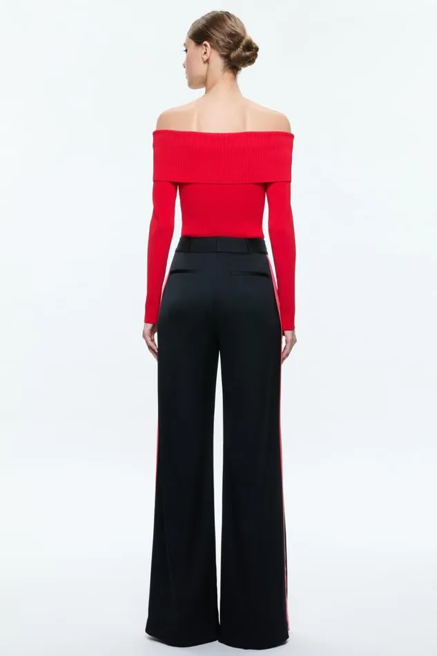 Alice Olivia Dylan Pant Blackbright Ruby Women Pants