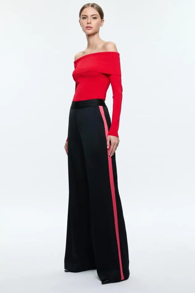 Alice Olivia Dylan Pant Blackbright Ruby Women Pants