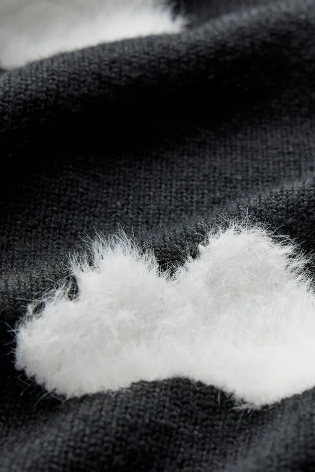 Alice Olivia Gleeson Pullover Blacksoft White Women Sweaters