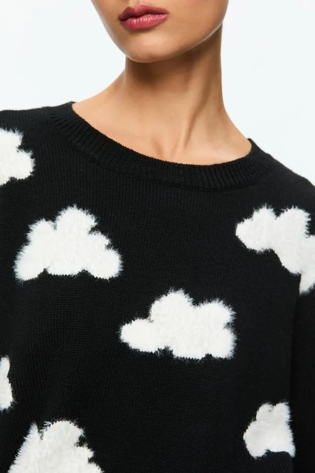 Alice Olivia Gleeson Pullover Blacksoft White Women Sweaters