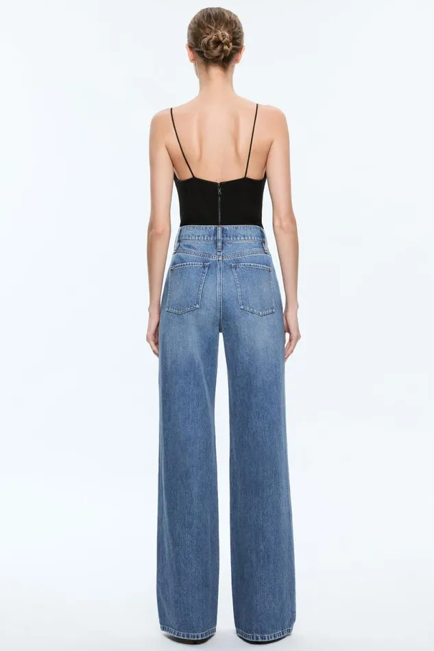 Alice Olivia Harmon Bodysuit Black Women Tops