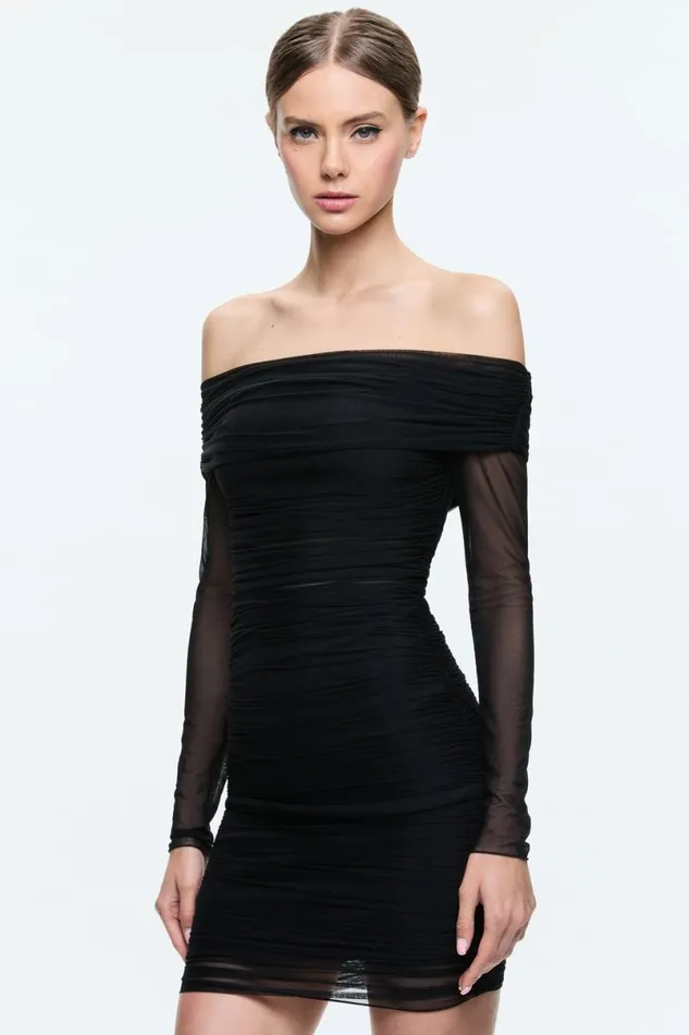 Alice Olivia Isadola Mini Dress Black Women Dresses