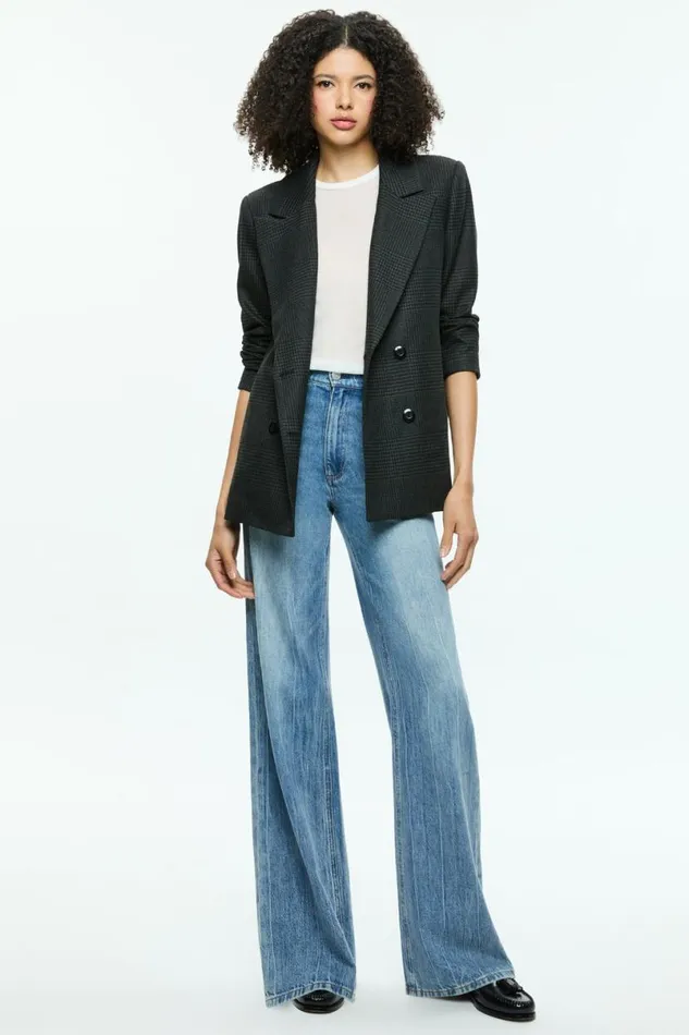 Alice Olivia Jordan Blazer Charcoal Grey Melange Women Suits