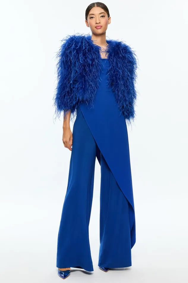 Alice Olivia Kidman Feathered Jacket Royal Women Outerwear