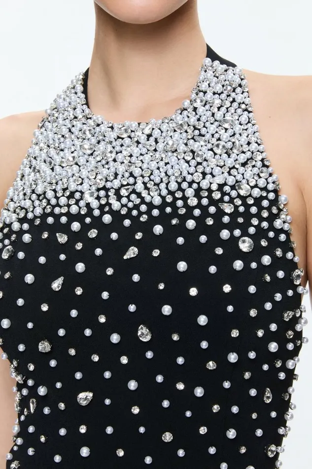 Alice Olivia Kiesha Embellished Top Blacksilver Women Tops