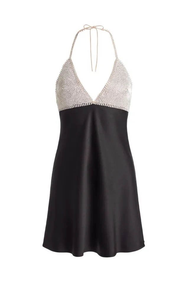 Alice Olivia Luella Mini Dress Black Women Dresses