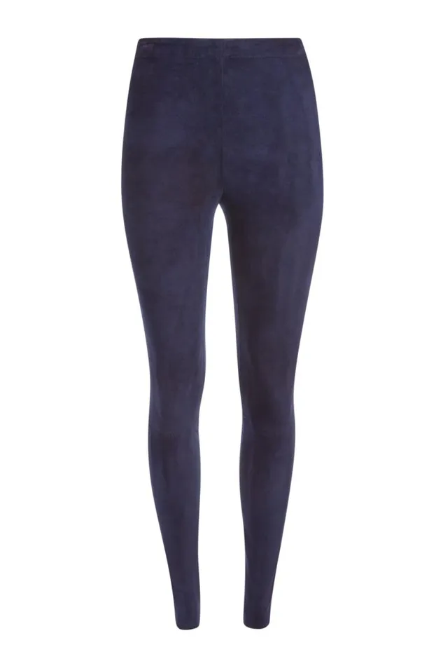 Alice Olivia Maddox Suede Legging Navy Women Pants