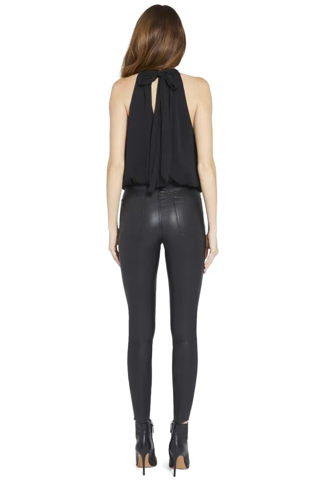 Alice Olivia Maris Halter Top Black Women Tops