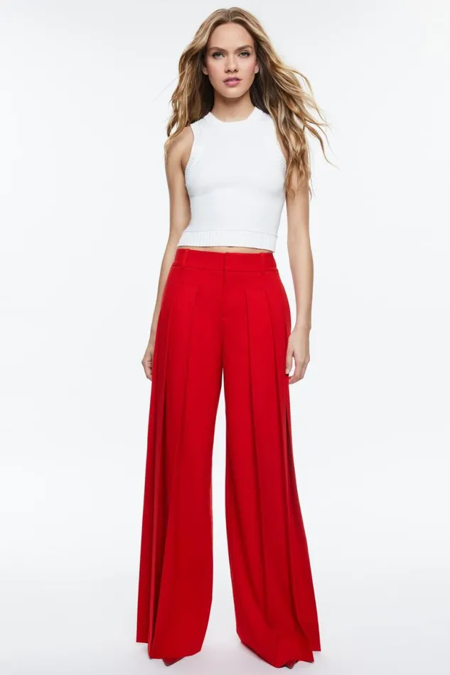 Alice Olivia Simon Trouser Red Apple Women Pants