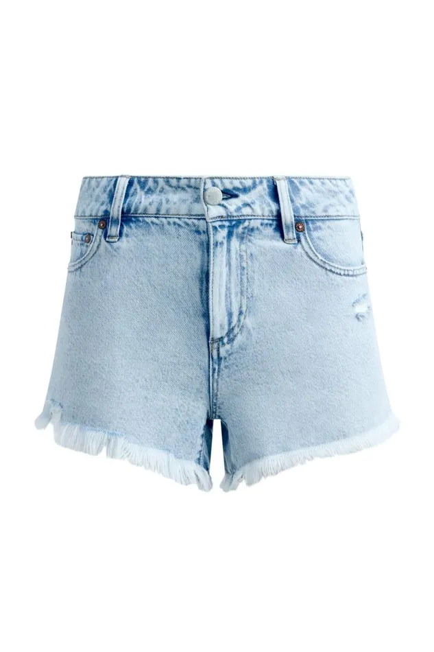 Alice Olivia Warren High Rise Denim Cutoff Short Fae Ultra Light Blue Women Shorts