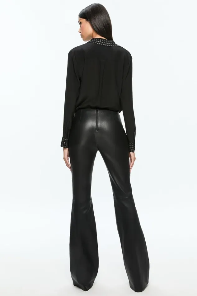 Alice Olivia Willa Grommet Top Black Women Tops