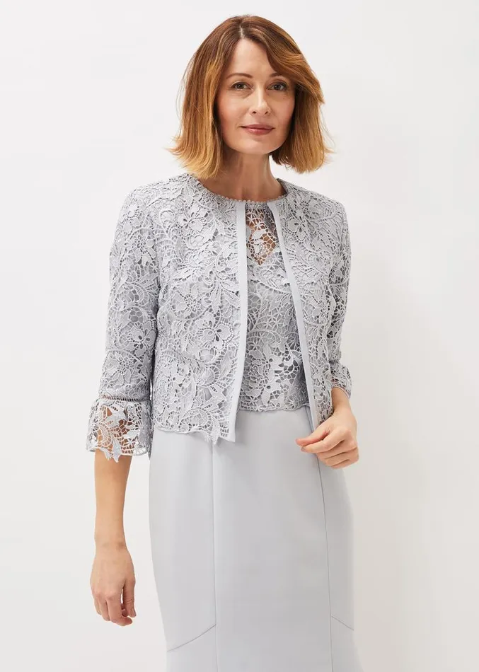 Alisha Lace Jacket Mineral Women Phase Eight Jackets
