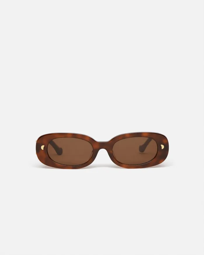 Aliza BioPlastic OvalFrame Sunglasses Light Turtle WomenMen Nanushka Eyewear