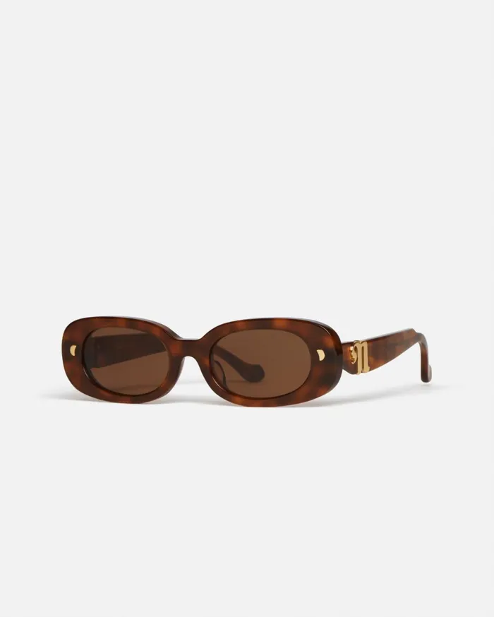 Aliza BioPlastic OvalFrame Sunglasses Light Turtle WomenMen Nanushka Eyewear