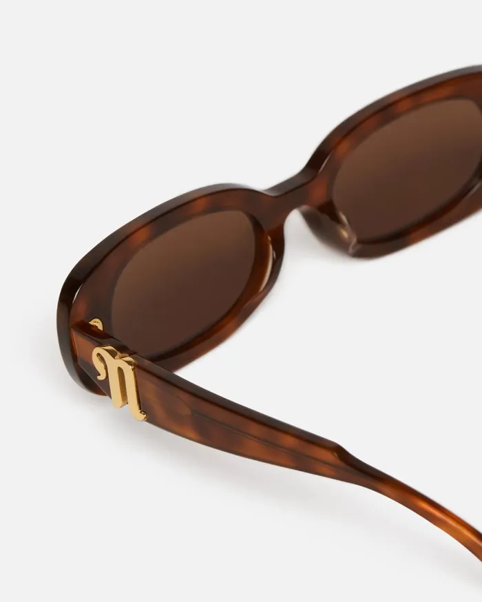 Aliza BioPlastic OvalFrame Sunglasses Light Turtle WomenMen Nanushka Eyewear