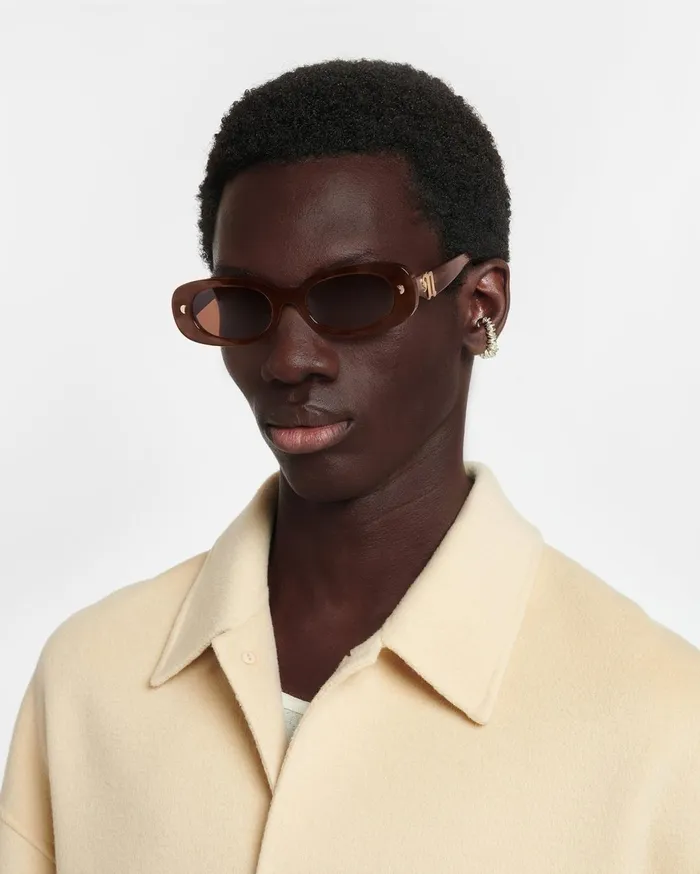 Aliza BioPlastic OvalFrame Sunglasses Light Turtle WomenMen Nanushka Eyewear