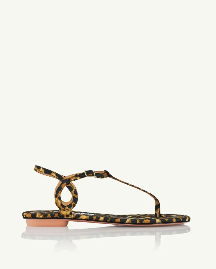 Almost Bare Sandal Flat Leopard Women Aquazzura Sandals Almost Bare Sandal Flat Leopard Women Aquazzura Sandals