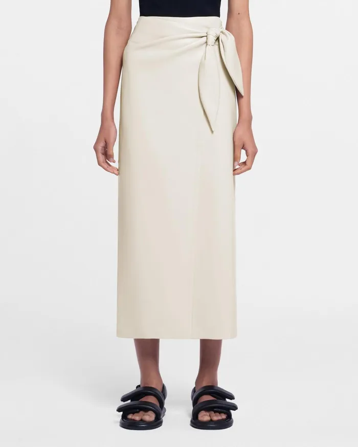 Amas Okobor AltLeather Sarong Skirt Creme Women Nanushka Skirts