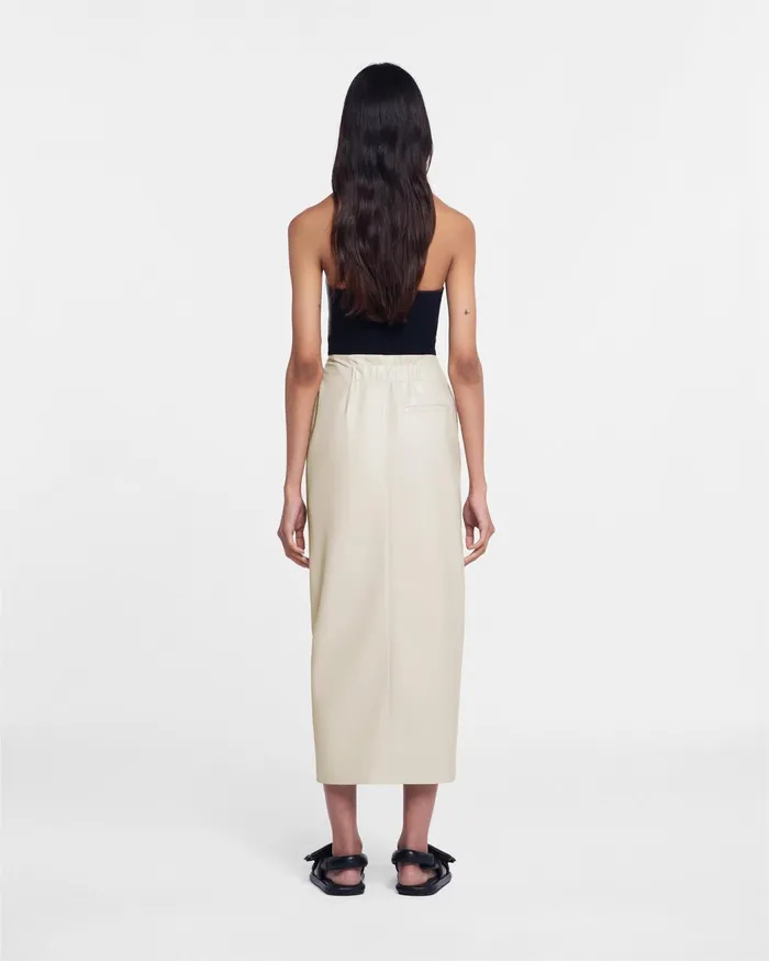 Amas Okobor AltLeather Sarong Skirt Creme Women Nanushka Skirts