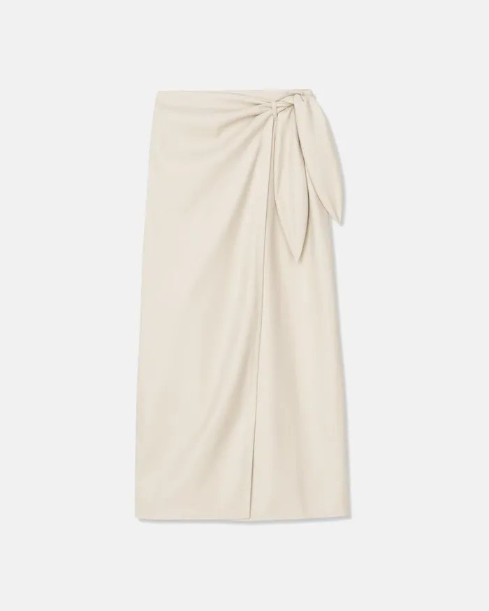 Amas Okobor AltLeather Sarong Skirt Creme Women Nanushka Skirts