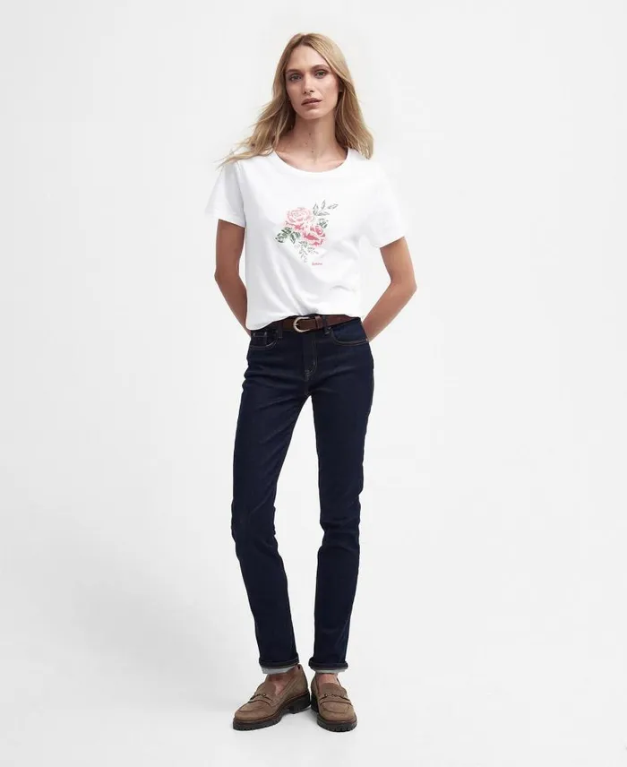 Angelonia Printed TShirt Classic White Women Barbour TShirts