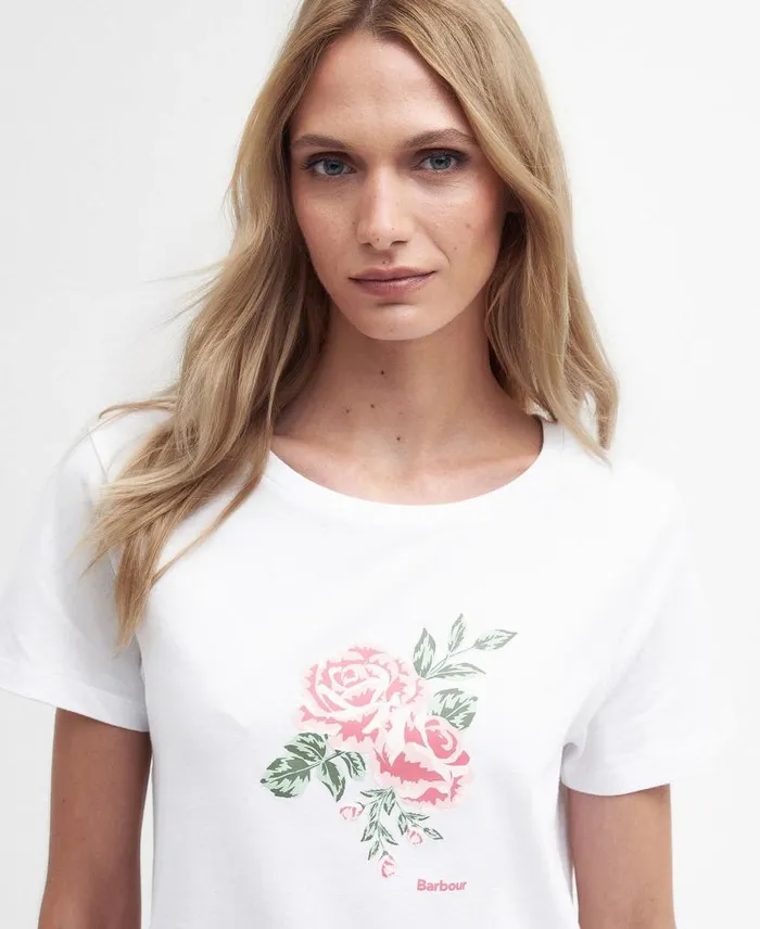 Angelonia Printed TShirt Classic White Women Barbour TShirts