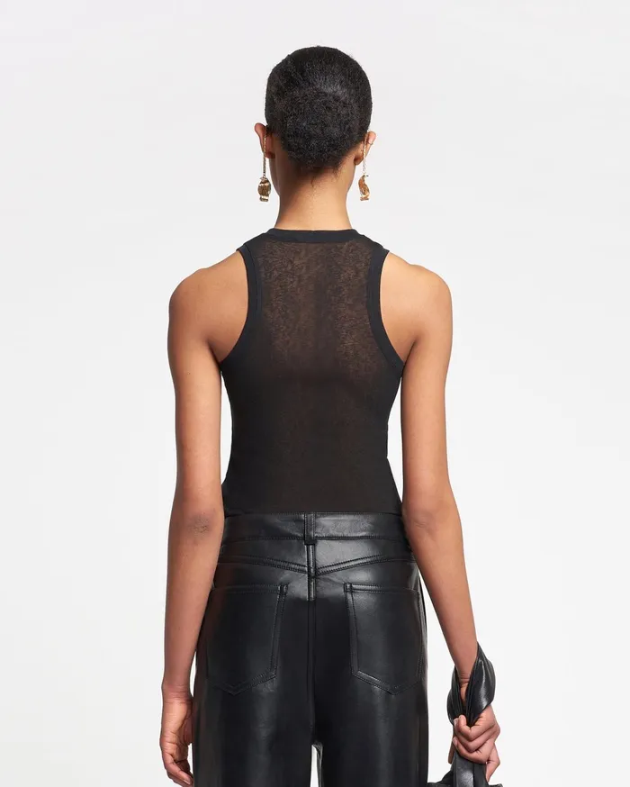 Anneke MeshJersey Tank Top Black Women Nanushka Tops