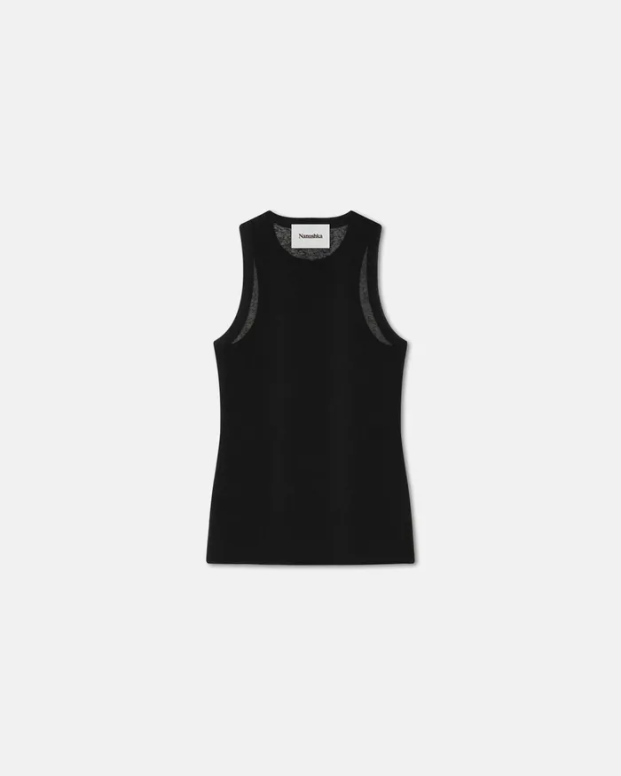 Anneke MeshJersey Tank Top Black Women Nanushka Tops