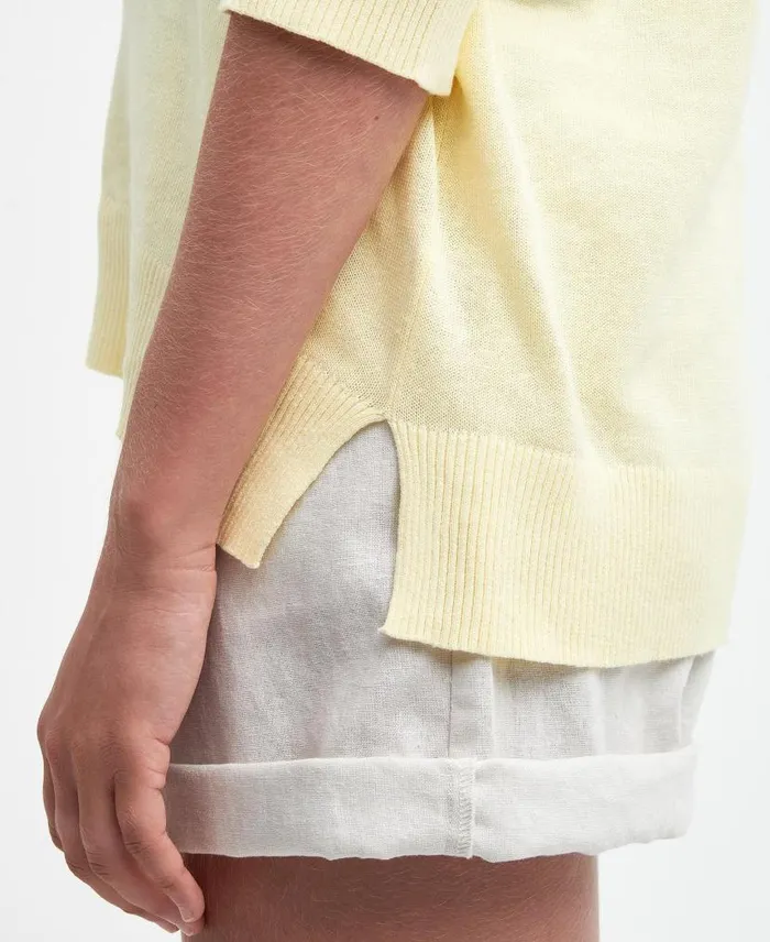 Annie VNeck Jumper Lemon Souffle Women Barbour Jumpers
