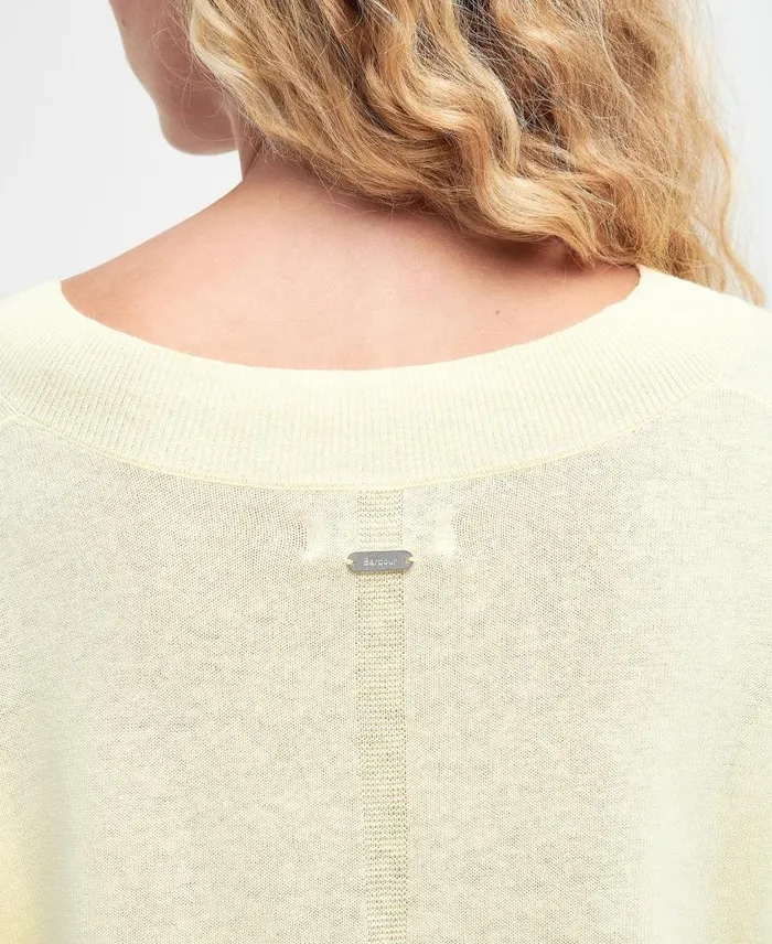 Annie VNeck Jumper Lemon Souffle Women Barbour Jumpers