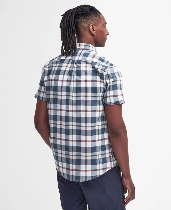 Applecross Tailored ShortSleeved Shirt Dark Slate Men Barbour Shirts