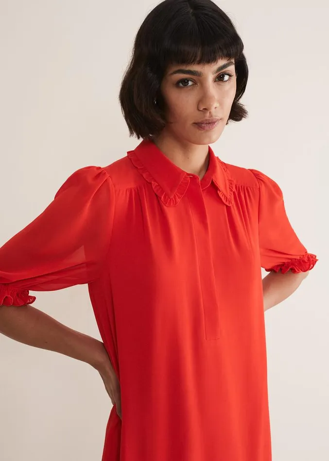 April Chiffon Mini Dress Red Women Phase Eight Dresses