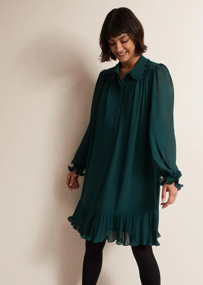 April Swing Mini Dress Dark Green Women Phase Eight Dresses
