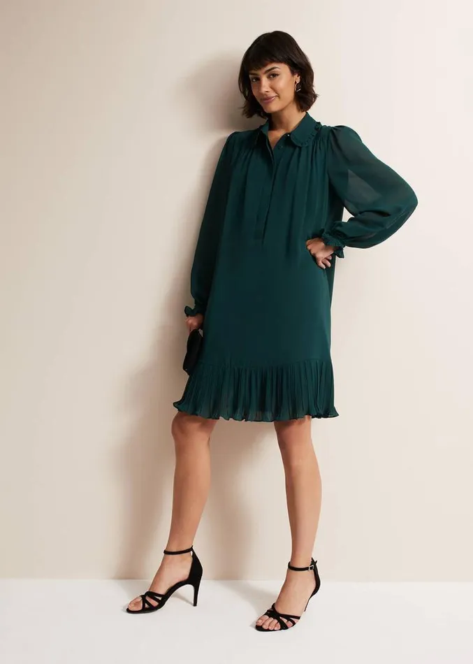 April Swing Mini Dress Dark Green Women Phase Eight Dresses