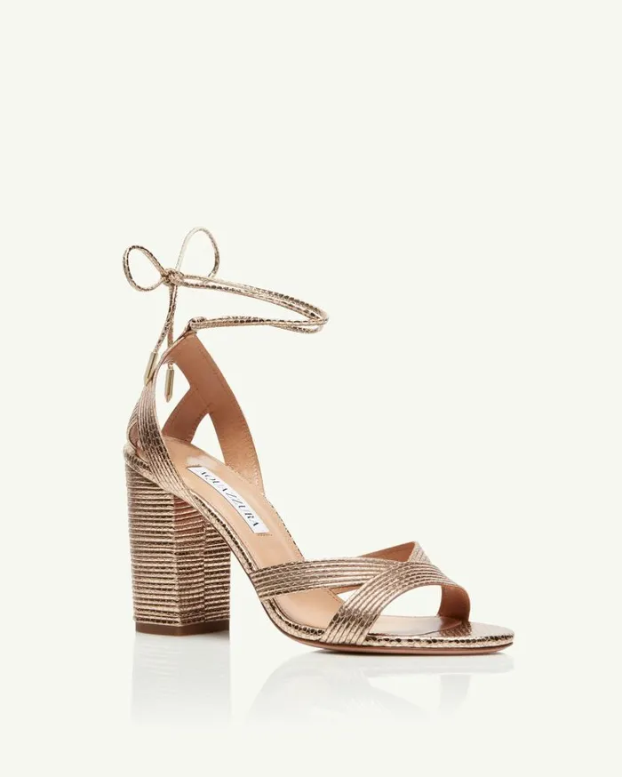 Ari Sandal 85 Gold Women Aquazzura Sandals