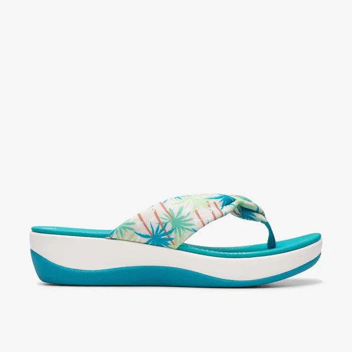 Arla Glison Green Combination Women Clarks Sandals and Flip Flops