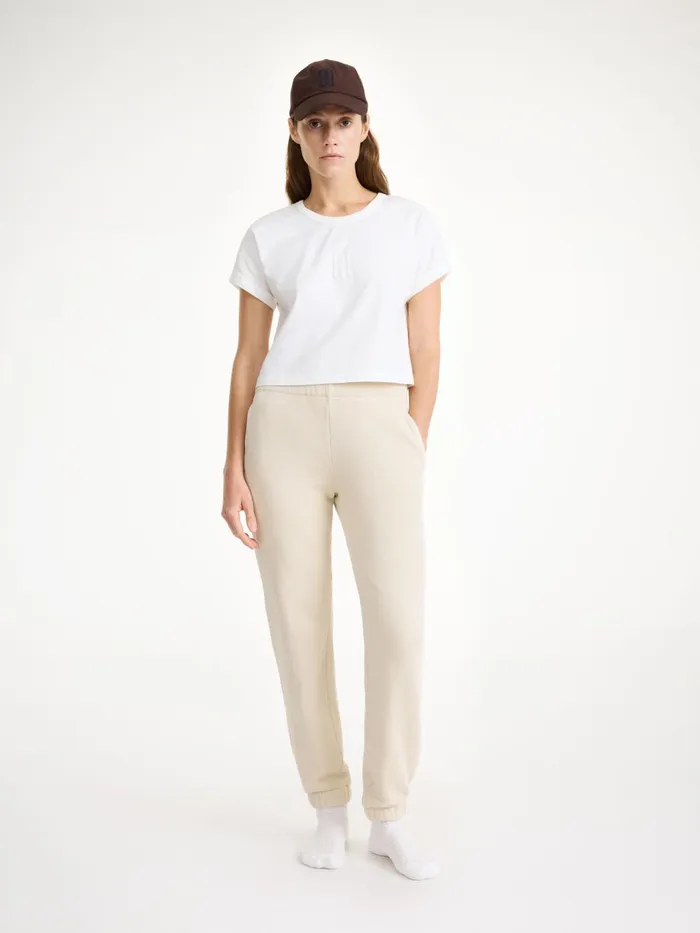 Athleisure Wear Women By Malene Birger Hali Organic Cotton Sweatpants Oyster Gray