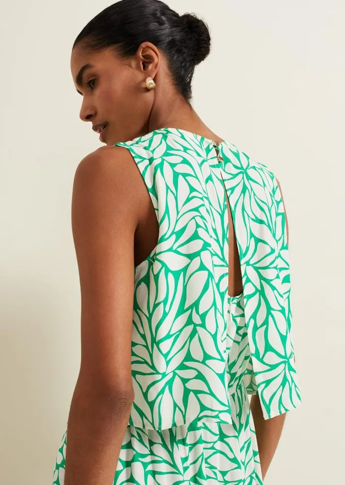 Aubrey Geo Jumpsuit Green Women Phase Eight Dresses