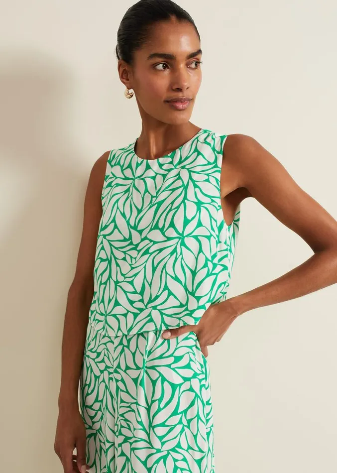 Aubrey Geo Jumpsuit Green Women Phase Eight Dresses