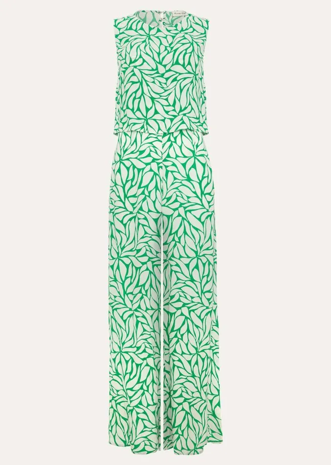 Aubrey Geo Jumpsuit Green Women Phase Eight Dresses