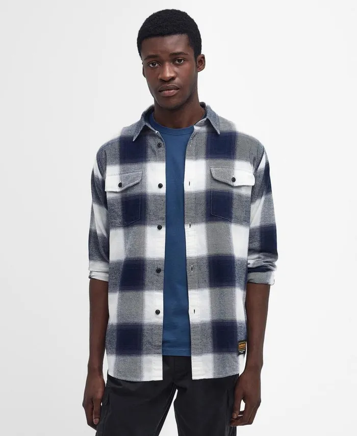 Austin LongSleeved Shirt Stone Marl Men Barbour Shirts