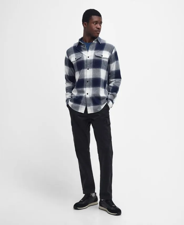 Austin LongSleeved Shirt Stone Marl Men Barbour Shirts