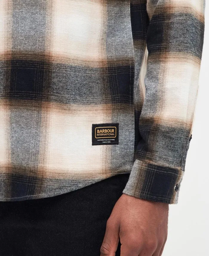 Austin LongSleeved Shirt Stone Marl Men Barbour Shirts