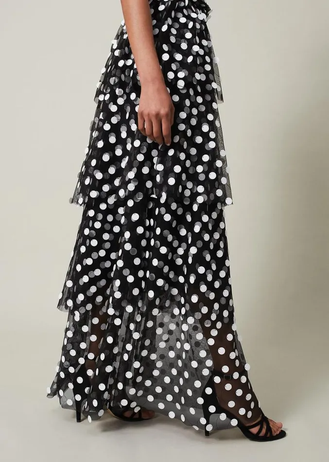 Avianna Sequin Tulle Maxi Dress Blackivory Women Phase Eight Dresses