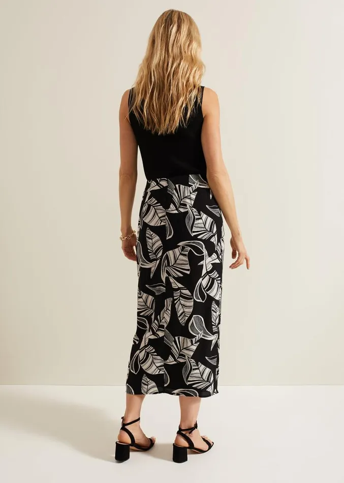 Ayana Printed Skirt Blackivory Women Phase Eight Skirts